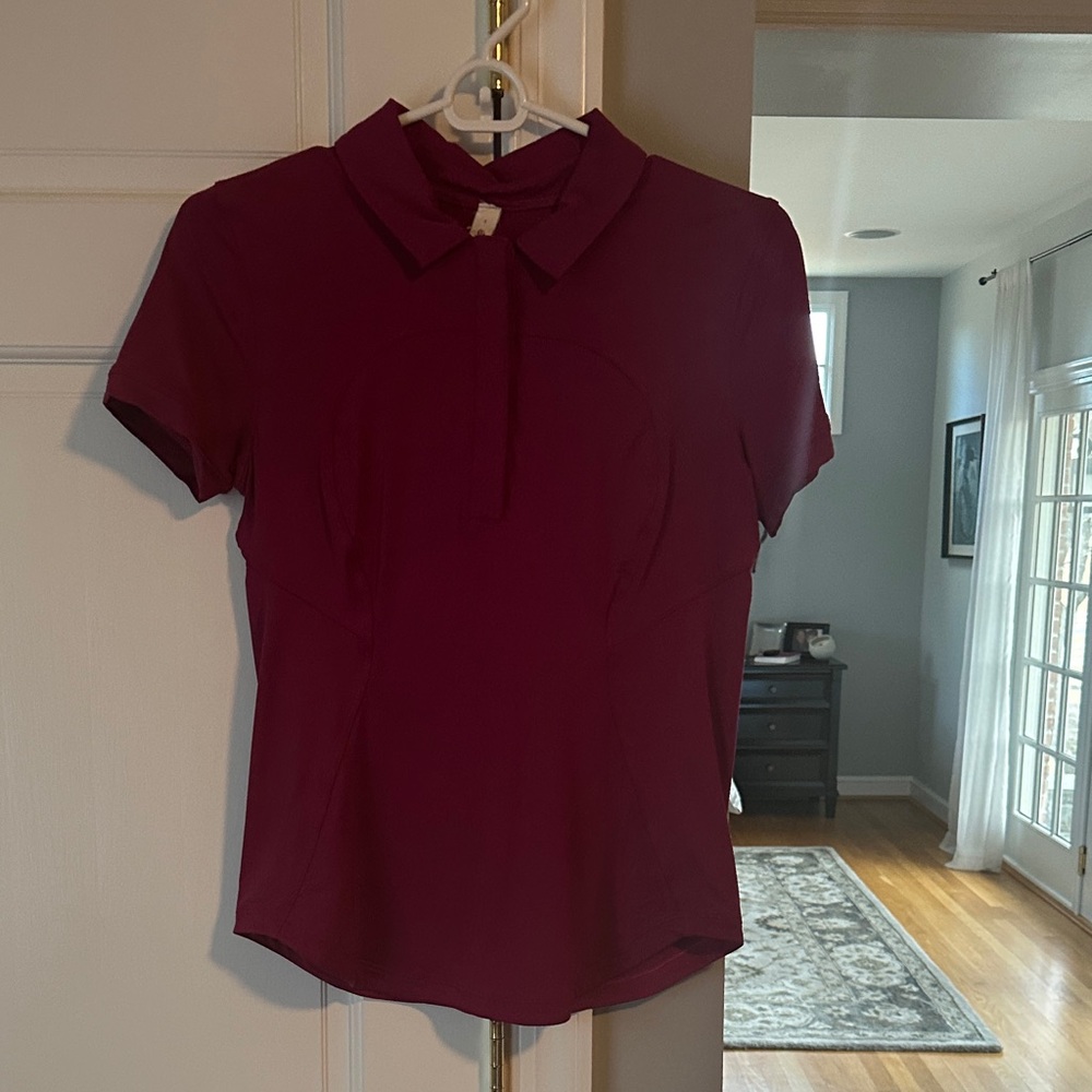 Lululemon Athletica Burgundy Short Sleeve Top